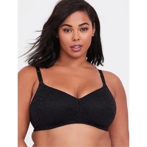 Torrid black lace wire free bra